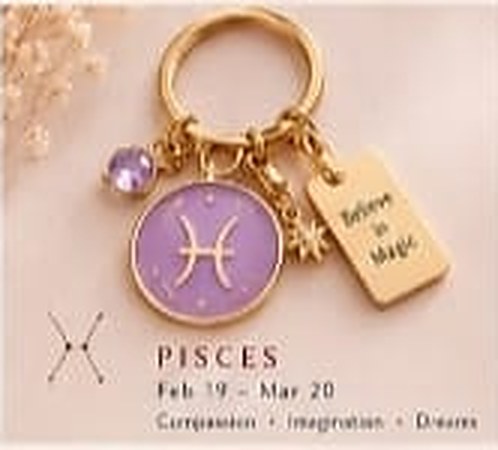 Pisces zodiac keychain